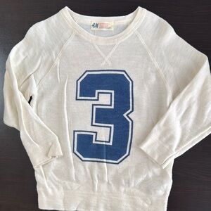 H&M Kids Cream Sweater with Blue Number
